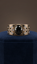 Statement ring with midnight radiance cubic zirconia