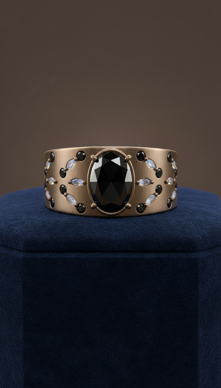 Statement ring with midnight radiance cubic zirconia