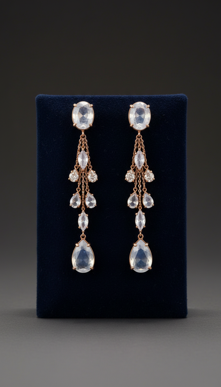 Drop earrings with celestial cascade stones