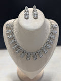 Dulcinea Necklace and Earring Set – Exceptional Quality CZ Clear Stones, White Gold Plating, Bow Design