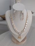 Seraphina - Necklace & Earring Set Exceptional Quality CZ Clear Stones. 22ct Gold plating. Opulent Design