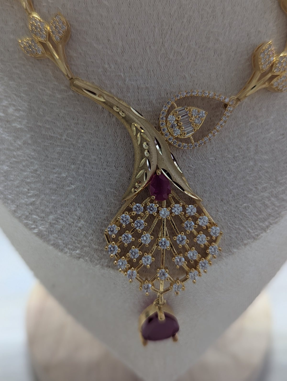 Mariposa - Necklace & Earring Set Exceptional Quality CZ Clear Stones. 22ct Gold plating. Opulent  D
