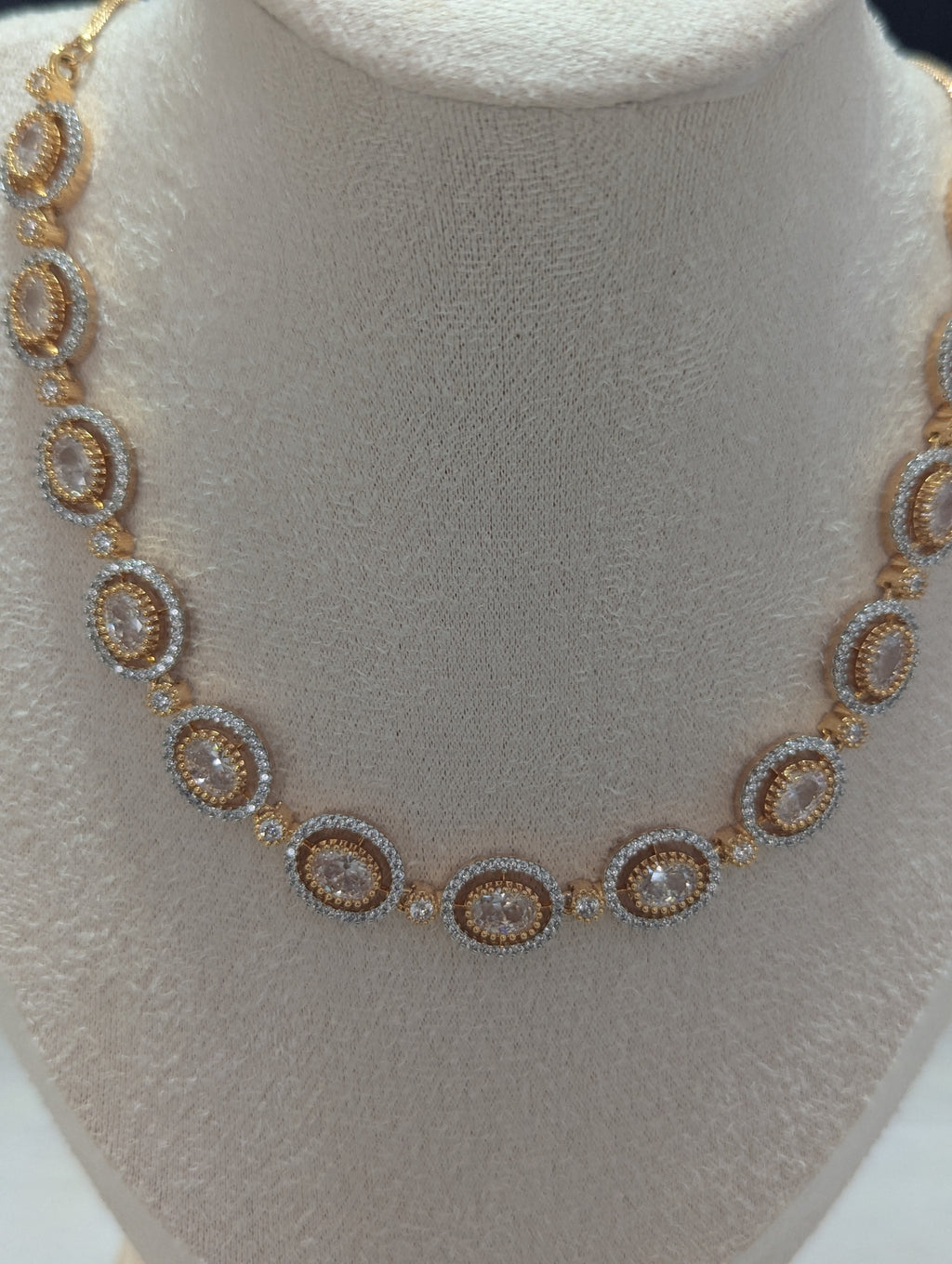 Eleanor 22ct Gold Plated Exceptional Quality CZ Stone Necklace and Earrings Set – Opulent Jewelry